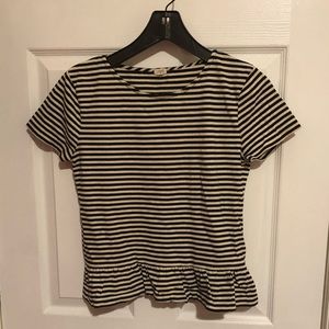 J. Crew Factory Striped Peplum Tee Size S